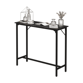43-Inch Bar Table (Black) - 209 lbs Capacity Pub Height Table with Durable MDF Top & Metal Frame, Ideal for Kitchen/Bar Counte
